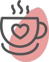 Cup of tea with heart on it, illustration, vector, on a white background. vector