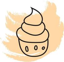 cupcake de bayas, icono de ilustración, vector sobre fondo blanco