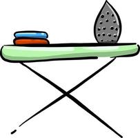 Iron with a table, illustration, vector on white background