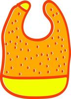 Yellow bib, illustration, vector on white background.