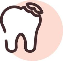 Broken tooth, illustration, vector on a white background.