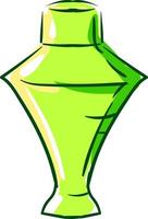 Perfume in green bottle, illustration, vector on white background