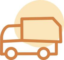 Orange truck, illustration, vector, on a white background. vector