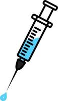 Syringe, illustration, vector on white background.