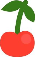 Red cherry, illustration, vector on a white background.