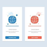 World Map Network  Blue and Red Download and Buy Now web Widget Card Template vector