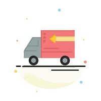 Truck Delivery Goods Vehicle Abstract Flat Color Icon Template vector