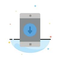 Application Mobile Mobile Application Down Arrow Abstract Flat Color Icon Template vector