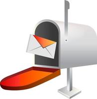 Mail box ,illustration, vector on white background.