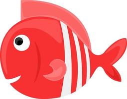 Red fish, illustration, vector on white background.