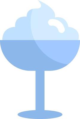 Frozen ice cream, illustration, vector on a white background.