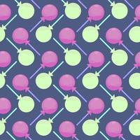Sweet lolipops, seamless pattern on a dark blue background. vector