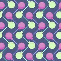 Sweet lolipops, seamless pattern on a dark blue background. vector