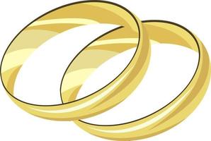 Golden rings, illustration, vector on white background