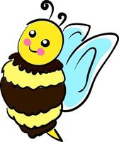 A cute bee, vector or color illustration.