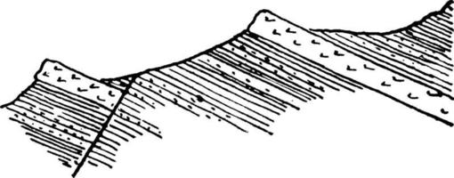 Volcanic Tabular Sheet Layers, vintage illustration. vector