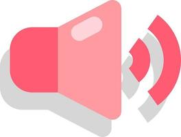 Pink sound on, icon illustration, vector on white background