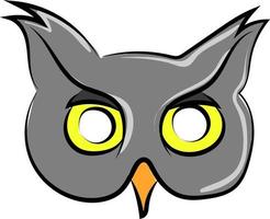 Cool owl mask, illustration, vector on white background.