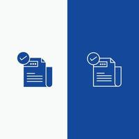 Check Checklist Feature Featured Features  Line and Glyph Solid icon Blue banner Line and Glyph Soli vector