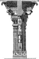 Pillar in Trimal Naik Tschultri, vintage illustration. vector