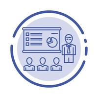 Presentation Analytics Business Graph Marketing People Statistics Blue Dotted Line Line Icon vector