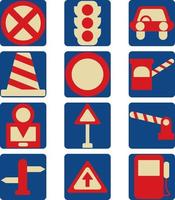 Traffic signs, illustration, vector, on a white background. vector