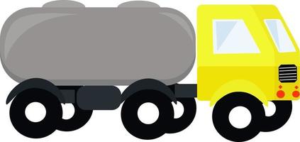 Yellow truck, illustration, vector on white background.