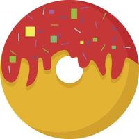 Cute donut, illustration, vector on white background.