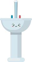 Cute small sink, illustration, vector on white background.