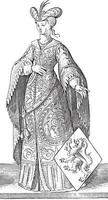 Countess Ada of Holland, Hendrick Goltzius, after Willem Thibaut, vintage illustration.