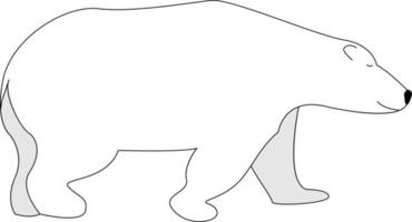 Happy polar bear, illustration, vector on white background.