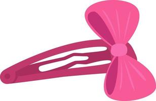 Pink hairpin with a bow, illustration, vector on a white background.