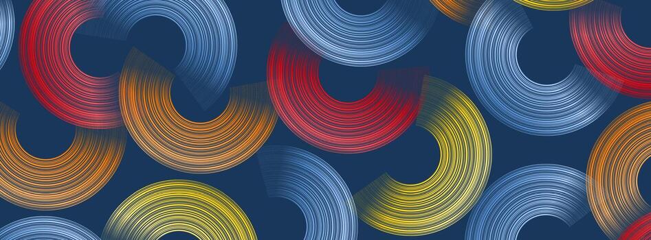 Trendy geometric background with abstract circles shapes. Banner design. Futuristic dynamic pattern design. Vector illustration