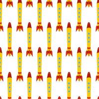 Seamless pattern with space rocket. Vector illustration.