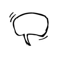 Sketch Speech Bubble. Hand drawn blank Speech Bubble. Dialog empty cloud on white background. Vector illustration.