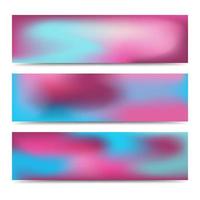 Smooth abstract blurred gradient colorful banners set. Abstract Creative multicolored background. Vector illustration