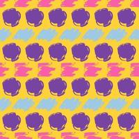 Seamless pattern with colorful hand drawn scribble smear on yellow background. Abstract grunge texture. Vector illustration