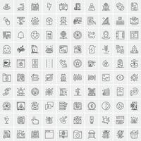 Set of 100 Creative Business Line Icons vector