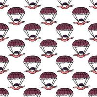 Parachutes pattern, illustration, vector on white background