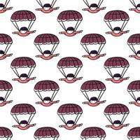 Parachutes pattern, illustration, vector on white background