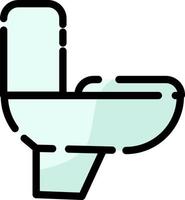 Bathroom toilet seat, illustration, vector on a white background.