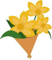 flores amarillas, ilustración, vector sobre fondo blanco.