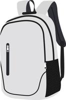 White backpack, illustration, vector on white background