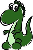 Green small dragon, illustration, vector on white background.