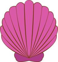 Pink shell, illustration, vector on white background.