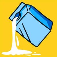Milk in box, illustration, vector on white background