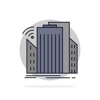 Buildings city sensor smart urban Flat Color Icon Vector