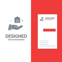 Building Build Construction Grey Logo Design and Business Card Template vector