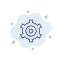 Gear Setting Cogs Blue Icon on Abstract Cloud Background vector