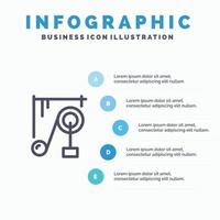 dispositivo máquina ciencia ciencia máquina línea icono con 5 pasos presentación infografía fondo vector